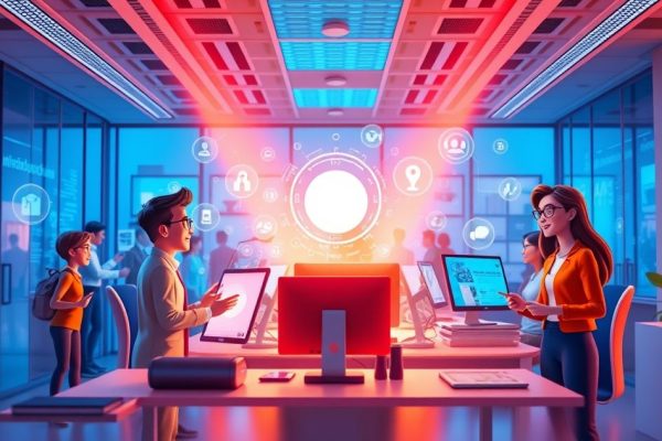 ERP 시스템 AI 혁신과 비즈니스 자동화 3D 일러스트