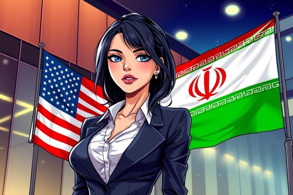 2025년 이란-미국 휴전 선언! 70년간 얽힌 불편한 역사를 쉽게 이해하기 Iran-US diplomatic tension illustration