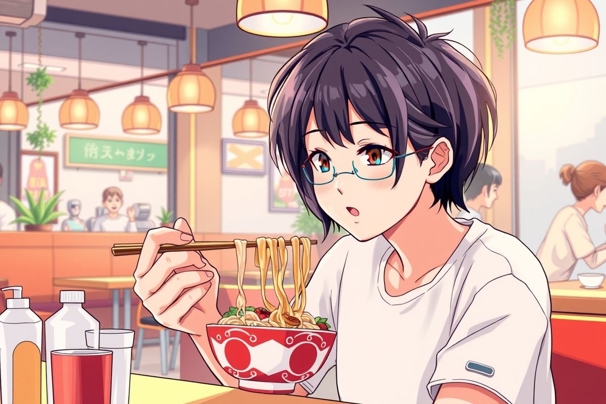 Trendy naengmyeon restaurant manga style
