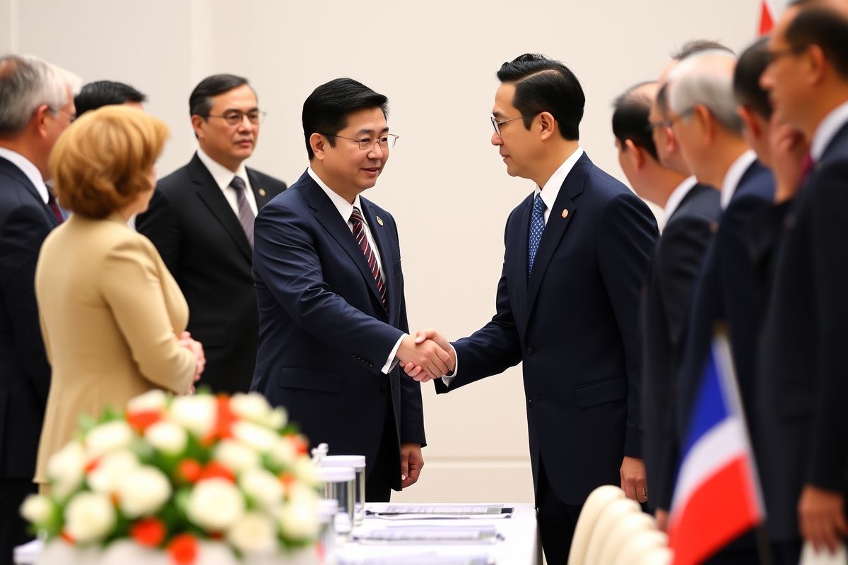 이재명 대통령이 G7 정상회의에서 세계 지도자들과 만나는 모습