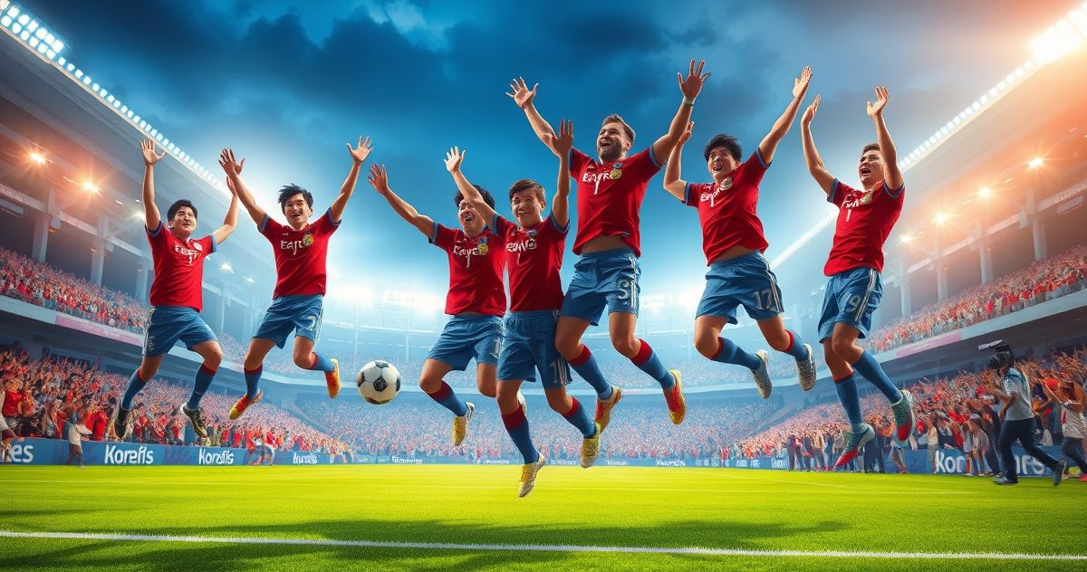Korean Soccer Team Victory