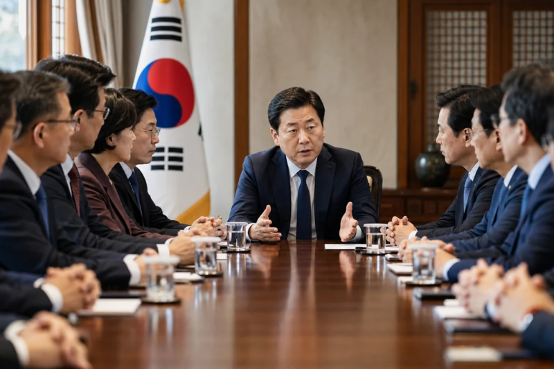 이재명 대통령 취임 두 달 시험대 지브리 스타일 이미지