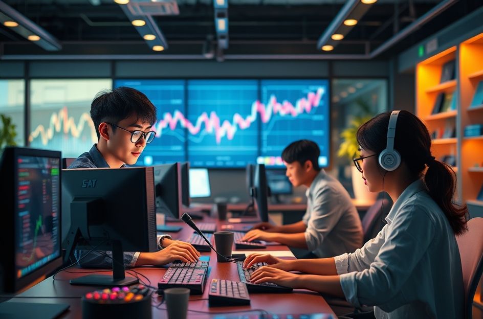 Korean youth entrepreneurs working with AI technology