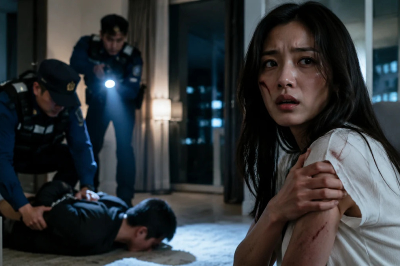 배우 나나 자택 흉기 강도 침입 사건, 모친과 함께 범인 제압