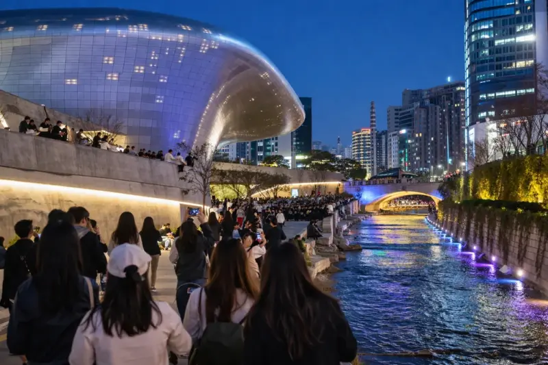 서울 DDP ‘아미 마당’과 청계천 야간 조명, BTS 팬 경험이 도시 콘텐츠로 확장된 하루