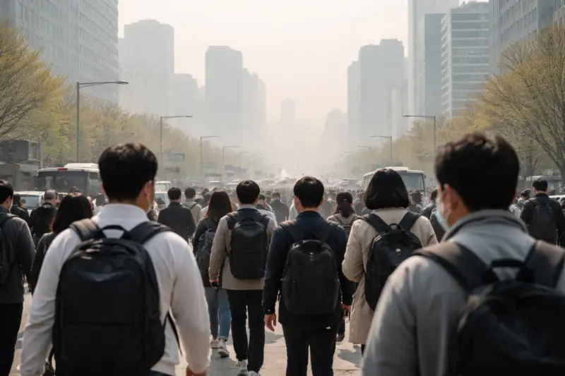 맑은 하늘 아래 거칠어진 공기…4월 21일 한국 사회를 덮친 황사와 미세먼지