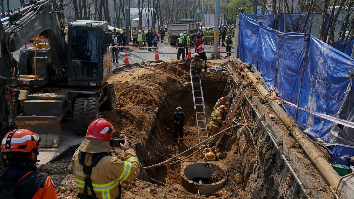 首尔水西站附近污水管道整修工地坍塌致1人死亡:繁华都市脚下的“隐形工程”,为何总在事故后才被看见
