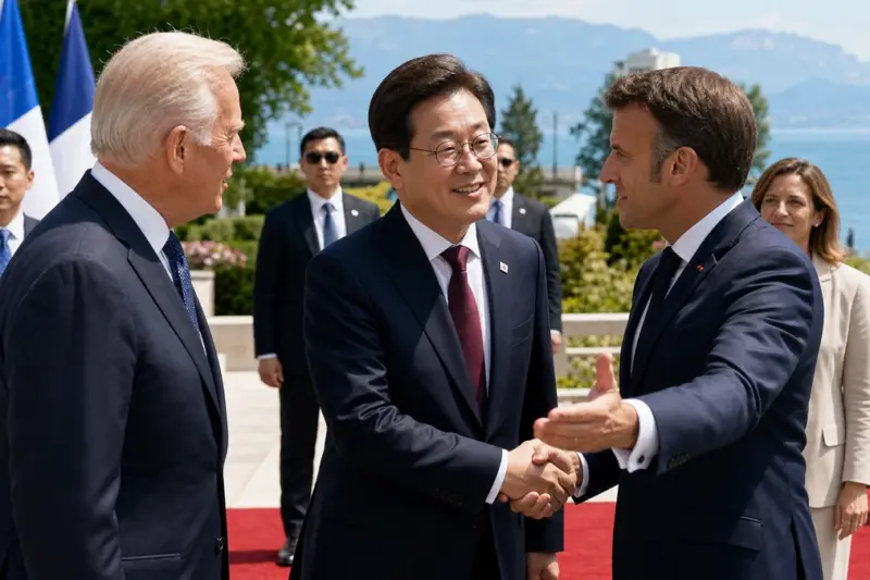 이재명 대통령, 프랑스 에비앙 G7 환영행사 참석