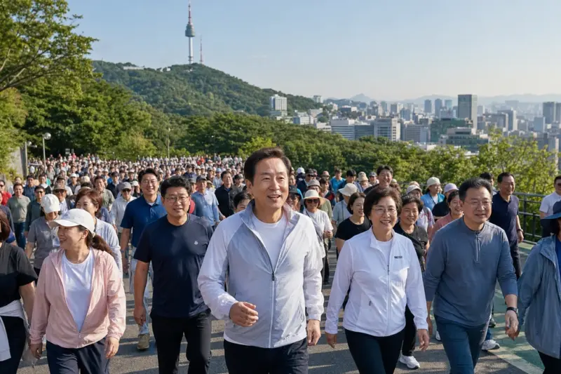 오세훈 서울시장, 남산 서머 페스티벌서 시민 1천여명과 걷기