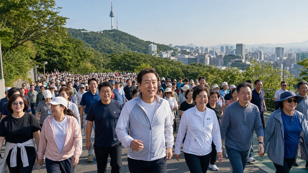 오세훈 서울시장, 남산 서머 페스티벌서 시민 1천여명과 걷기