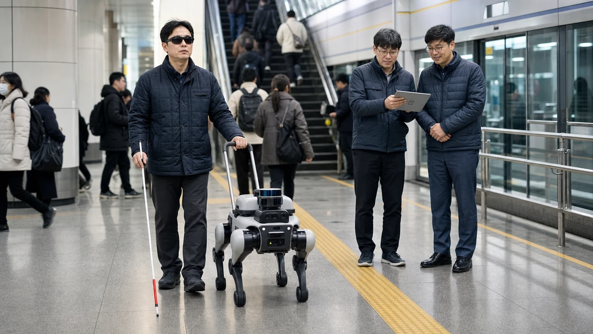 대전교통공사·ETRI, 노은역·월드컵경기장역서 시각장애인 길 안내 로봇 실증