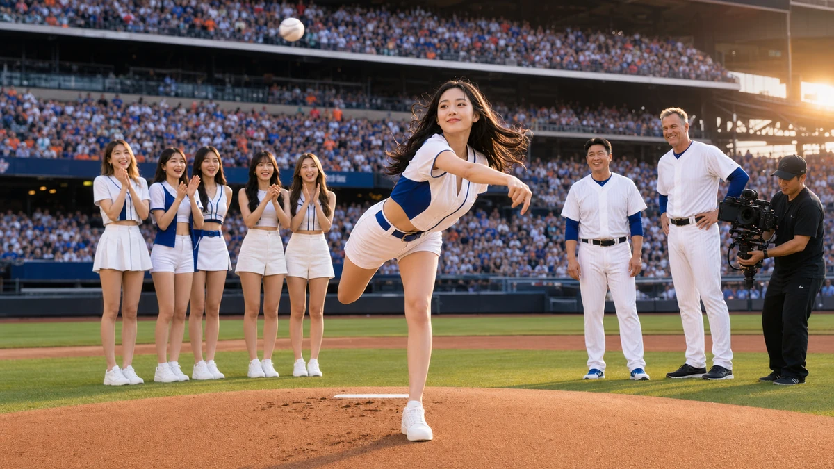 아이브, 뉴욕 메츠·다저스 경기 방문…장원영 시구