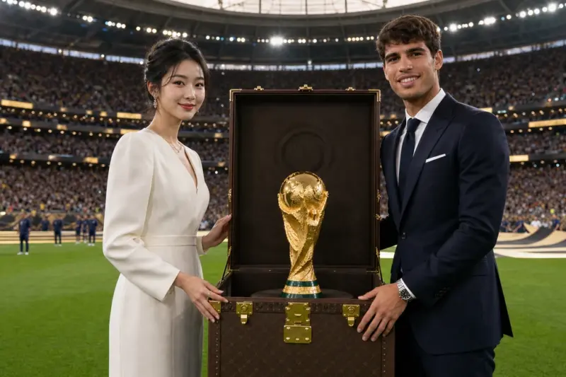 정호연, 2026 월드컵 결승서 알카라스와 우승 트로피 공개