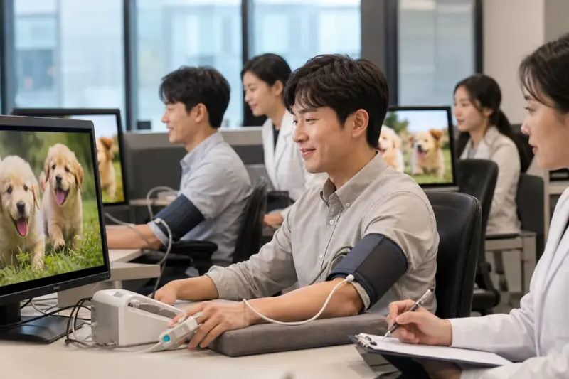 강아지 영상 15분 시청한 직장인 66명, 불안·혈압·맥박 감소 연관성