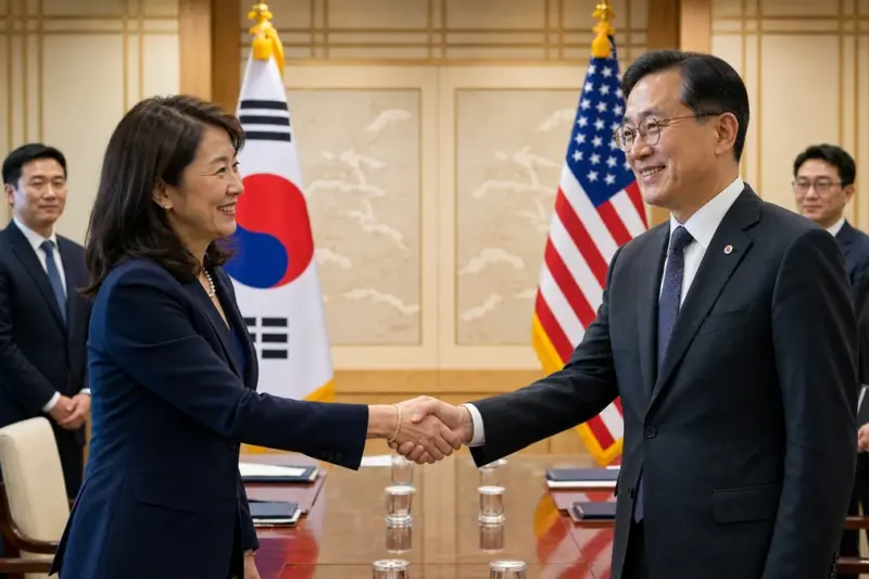 미셸 스틸 주한미국대사, 김정관 산업통상부 장관 면담