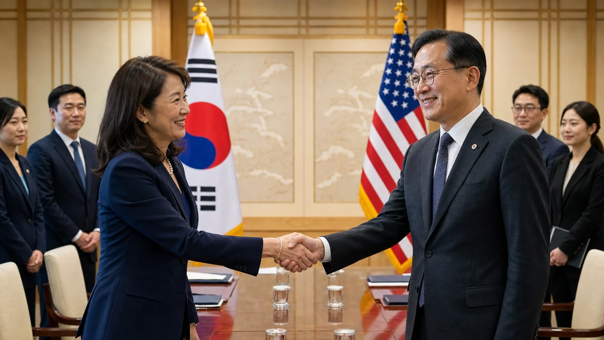 미셸 스틸 주한미국대사, 김정관 산업통상부 장관 면담