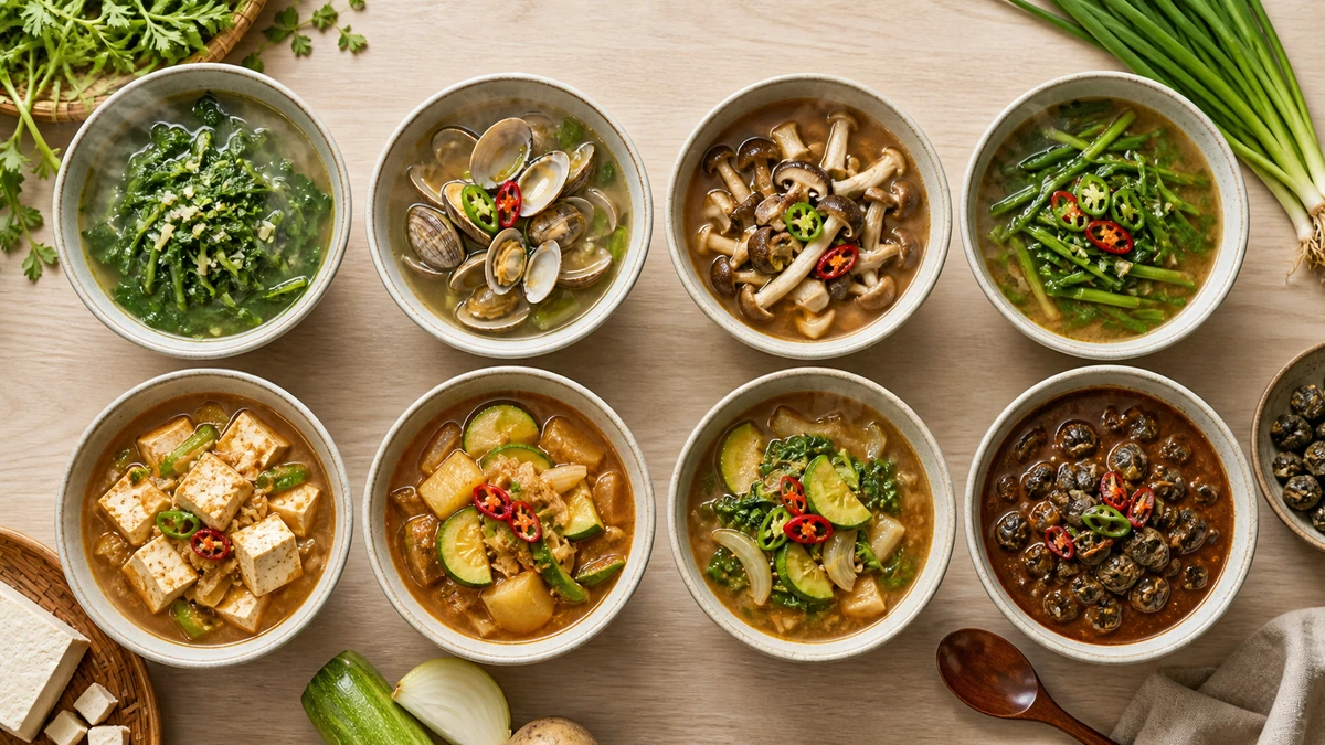 된장찌개 8종 100g 영양 비교…냉이 19kcal·우렁강된장 136kcal