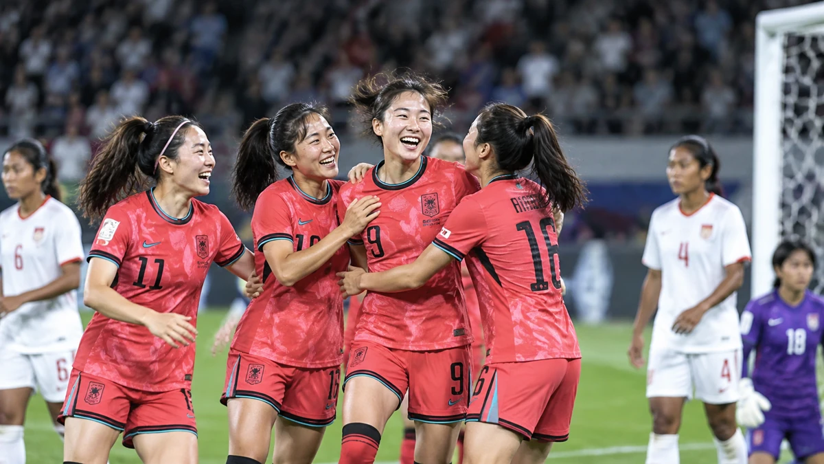 한국 여자축구 대표팀 미얀마전 5-0 승리