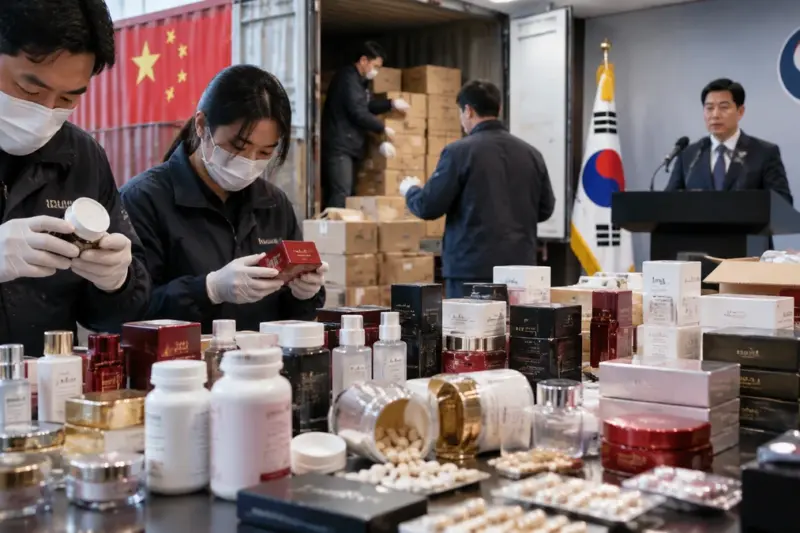 중국산 가짜 화장품·건강기능식품 45억원 유통 적발