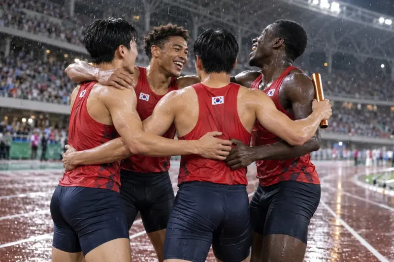 한국 남자 400ｍ 계주, 38초43 한국 신기록·아시안게임 동메달