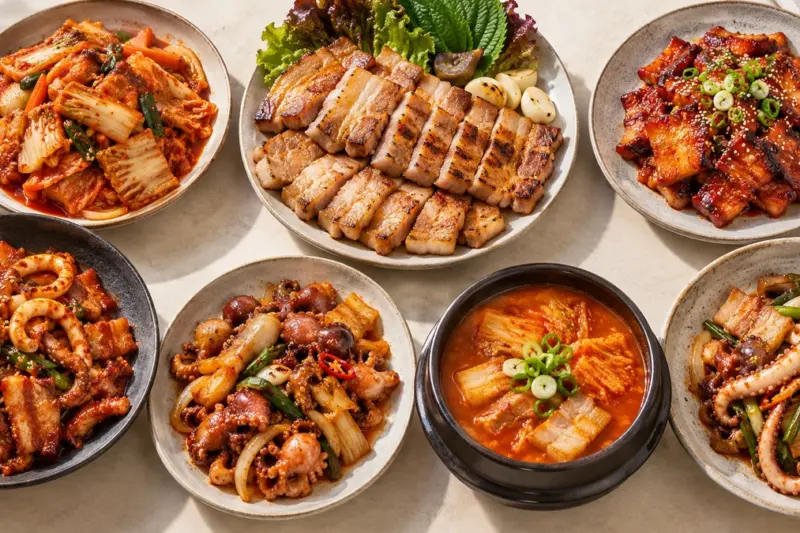 [영양정보] 식품영양성분DB 삼겹살 음식 8종 100g당 영양성분 비교
