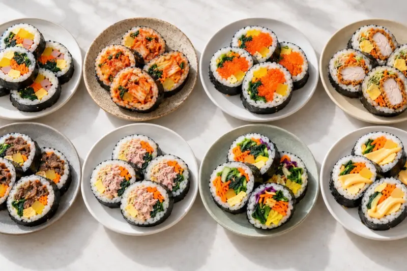 [영양정보] 김밥 8종 100g당 영양성분 비교