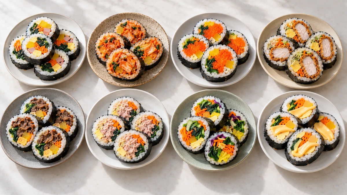 [영양정보] 김밥 8종 100g당 영양성분 비교