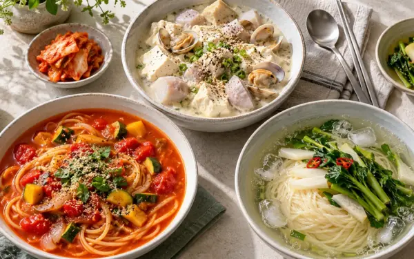 [레시피] 토란순두부찌개·토마토스프파스타·다이어트국수 3종…오늘의 레시피
