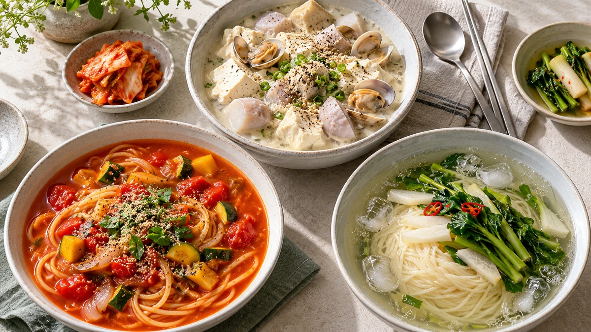 [레시피] 토란순두부찌개·토마토스프파스타·다이어트국수 3종…오늘의 레시피
