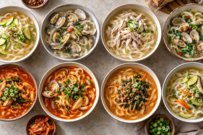 [영양정보] 100g 기준 칼국수 8종 영양성분 비교